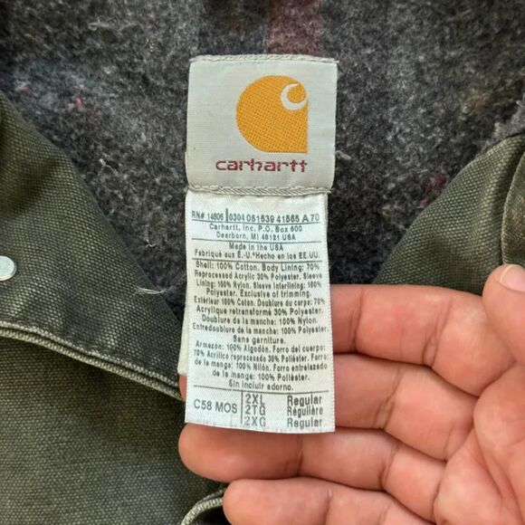 Vintage Carhartt C58 MOS Moss Green Chore Coat Size XXL - Picture 3 of 5
